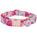 Cute Pink Dog Collar or Leash Set with Bow Tie for Big and Small Dog Cotton Fabric Collar Rose Gold Metal Buckle Pet Products