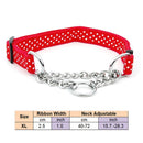 Martingal Dog Collar with Welded Link Chain Pet Nylon Slip Pinch Collar Dog Training Accessories Adjustable Collar for Large Dog