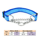 Martingal Dog Collar with Welded Link Chain Pet Nylon Slip Pinch Collar Dog Training Accessories Adjustable Collar for Large Dog