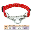 Martingal Dog Collar with Welded Link Chain Pet Nylon Slip Pinch Collar Dog Training Accessories Adjustable Collar for Large Dog