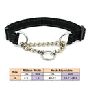 Martingal Dog Collar with Welded Link Chain Pet Nylon Slip Pinch Collar Dog Training Accessories Adjustable Collar for Large Dog