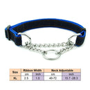 Martingal Dog Collar with Welded Link Chain Pet Nylon Slip Pinch Collar Dog Training Accessories Adjustable Collar for Large Dog