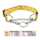 Martingal Dog Collar with Welded Link Chain Pet Nylon Slip Pinch Collar Dog Training Accessories Adjustable Collar for Large Dog