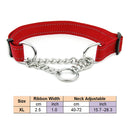 Martingal Dog Collar with Welded Link Chain Pet Nylon Slip Pinch Collar Dog Training Accessories Adjustable Collar for Large Dog