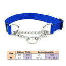 Martingal Dog Collar with Welded Link Chain Pet Nylon Slip Pinch Collar Dog Training Accessories Adjustable Collar for Large Dog