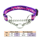 Martingal Dog Collar with Welded Link Chain Pet Nylon Slip Pinch Collar Dog Training Accessories Adjustable Collar for Large Dog