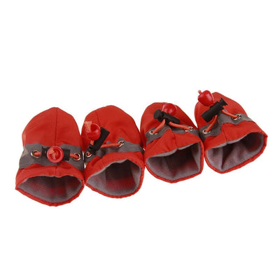 4Pcs/set Pet Dogs Winter Shoes Rain Snow Waterproof Booties Socks Rubber Anti-slip Shoes For Small Dog Puppies Footwear Cachorro