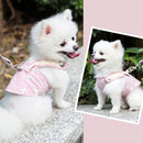 Cute Pet Dog Harness Leash Set Pet Chest Strap Breathable Dog Leash Walking Rope For Small Dogs Pomeranian Pet Vest Harness Rope